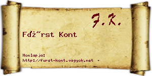 Fürst Kont névjegykártya
